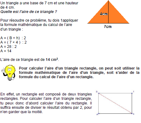 Calculer l’aire d’un triangle